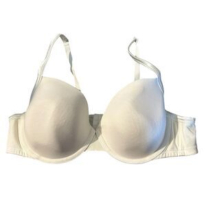 Cacique Lane Bryant Cotton T-Shirt Underwire White Bra Lightly Lined Size 44C